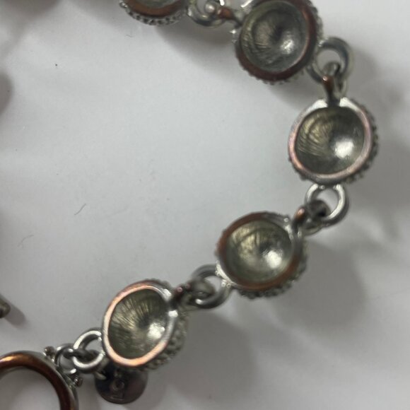 Ann Taylor Loft Rhinestone Silver-tone Toggle Clasp Statement Bracelet - Picture 6 of 8